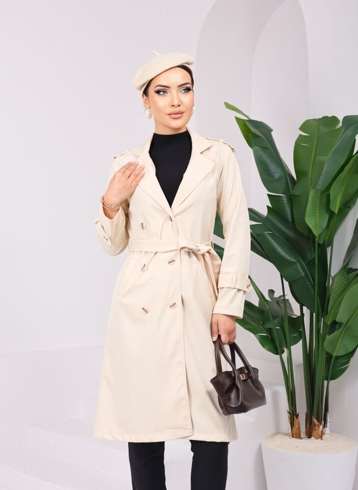 HFalcon Kadın Uzun Zarif Trençkot