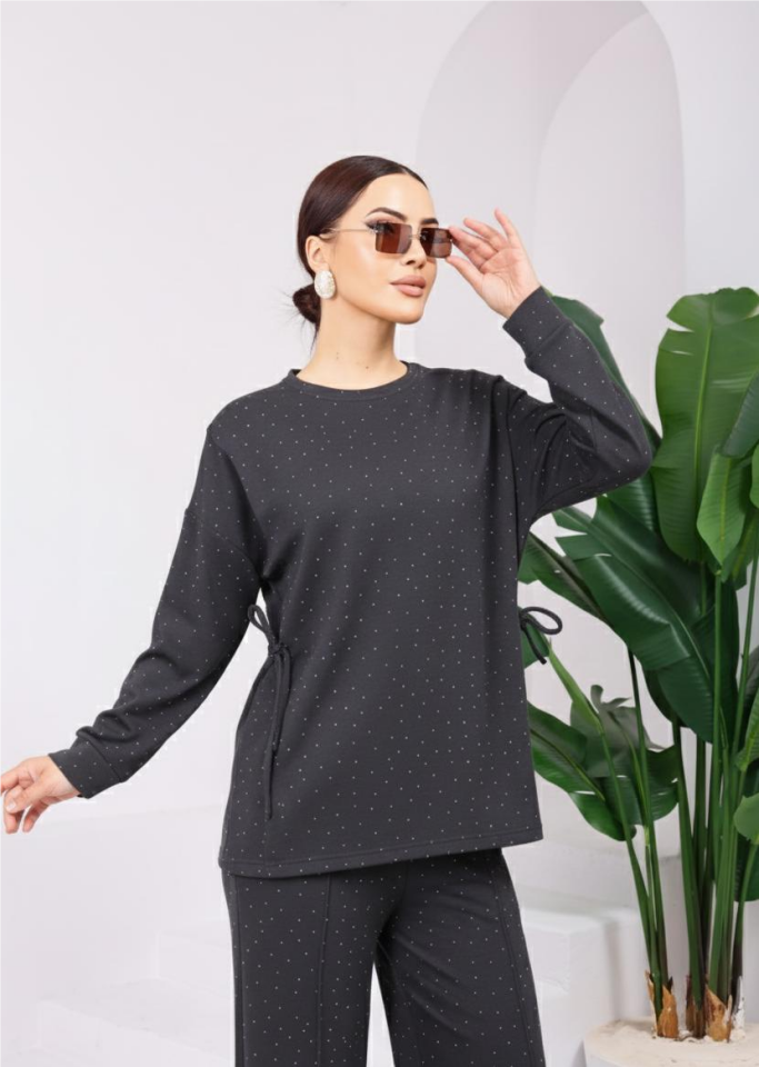 HFalcon Bayan Modal Kumaş Serpma Taşlı İkili Takım