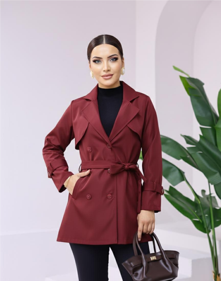 HFALCON Bayan Kısa Trençkot